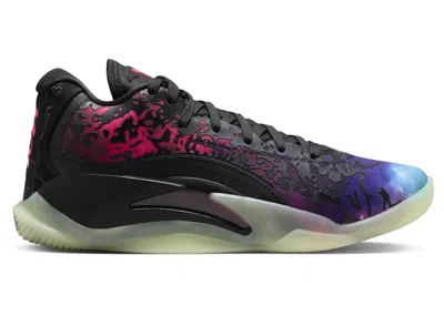 Pre-owned Jordan Zion 3 Solar Red Sneakers In Black/vivid Purple/barely Volt