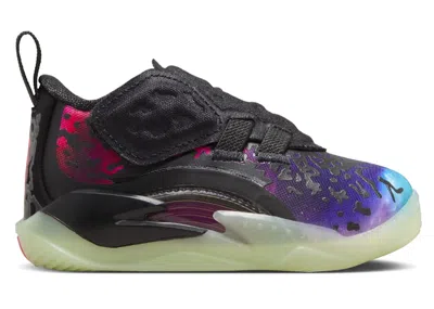 Pre-owned Jordan Zion 3 Solar Red Sneakers In Black/vivid Purple/barely Volt