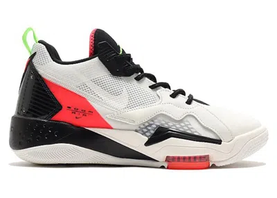 Pre-owned Jordan Zoom 92 Electric Green Sneakers In Sail/black/flash Crimson In Multi