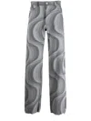 JORDANLUCA GEOMETRIC-PATTERN FADED TROUSERS