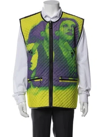 Pre-owned Jordanluca Graphic Print Vest In Yellow