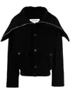Jordanluca Long-collar Buttoned Jacket In Black
