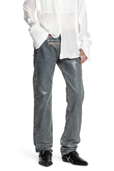 Jordanluca Man Blue Jeans In Gray