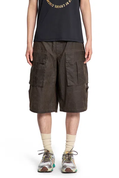 Jordanluca Man Brown Shorts & Skirts In Green