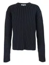 Jordanluca Ribbed Design Cotton Sweater In Gray