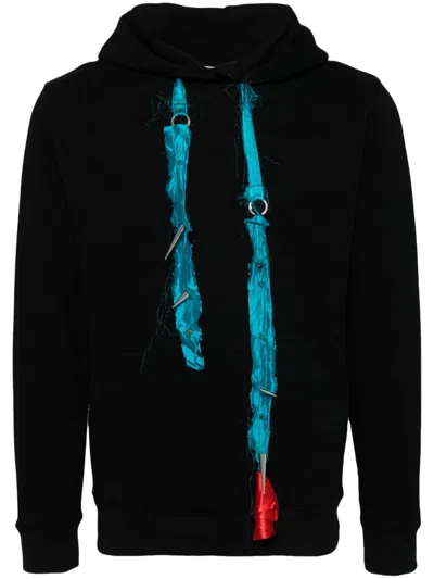 Jordanluca Serpentine Cotton Hoodie In Black