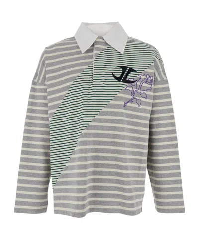 JORDANLUCA STRIPED CONTRAST COLLAR POLO SHIRT