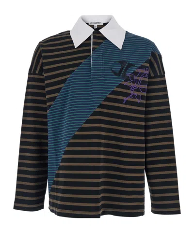 JORDANLUCA JORDANLUCA STRIPED LOGO POLO SHIRT