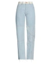 JORDANLUCA JORDANLUCA WOMAN JEANS BLUE SIZE M COTTON