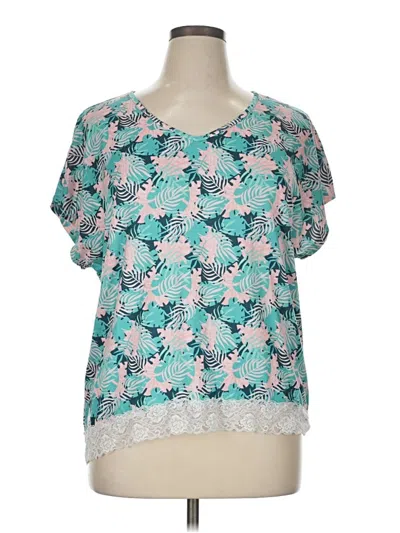 Pre-owned Jordann Short Sleeve Blouse In Blue