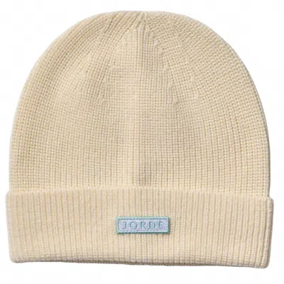 Jorde Tommy Merino Wool Beanie In Neutral
