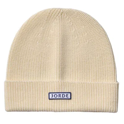 Jorde Tommy Merino Wool Beanie In Neutral
