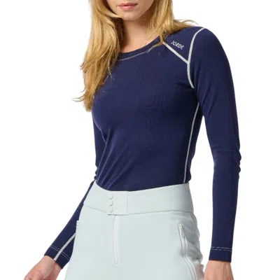 Jorde Zuri Merino Wool Baselayer In Ink In Blue