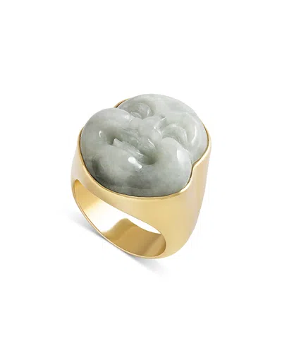 Jorge Adeler 18k Yellow Gold Jade Buddha Ring In Multi
