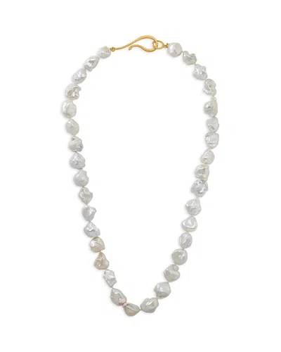 Jorge Adeler 18k Yellow Gold Sea Cultured Freshwater Baroque Pearl Strand Necklace, 24 In White