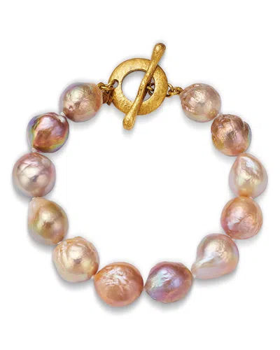 Jorge Adeler 18k Yellow Gold Sea South Sea Freshwater Pearl Bracelet In Multi