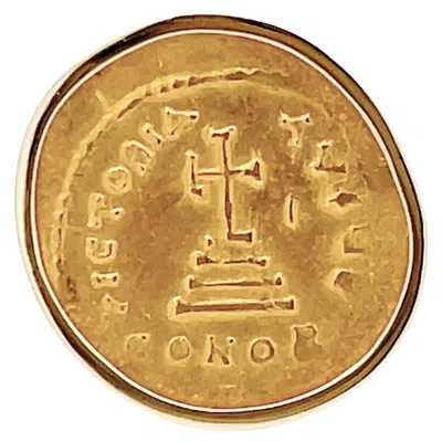 Pre-owned Jorge Adeler Heraclius Gold Coin Ring In 18karat Yellow Gold