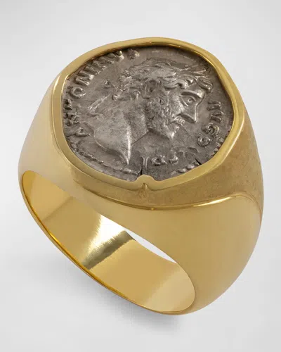 Jorge Adeler Men's 18k Gold Antoninus Pius Coin Ring