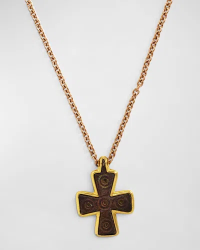 Jorge Adeler Men's 18k Yellow Gold Byzantine Cross Pendant