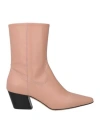 Jorgeenah Woman Ankle Boots Light Pink Size 7 Leather In Brown