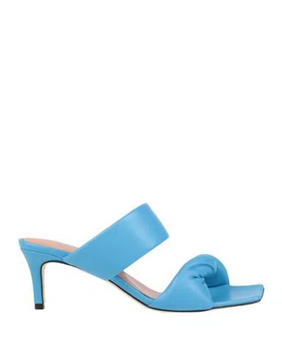 Jorgeenah Woman Sandals Blue Size 8 Soft Leather In Blue