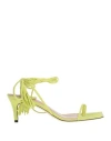 Jorgeenah Woman Thong Sandal Acid Green Size 11 Soft Leather In Green