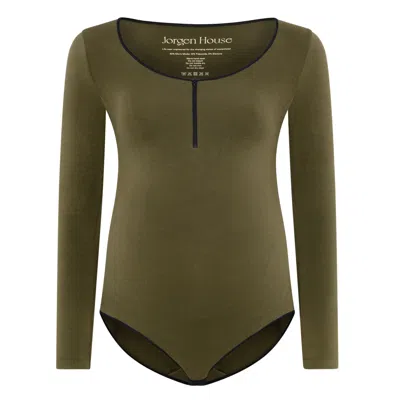 Jorgen House Green Long Sleeve Bodysuit - Dark Olive