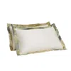 Joro Green / White Landscape Pillowcases - Forest Green In Multi