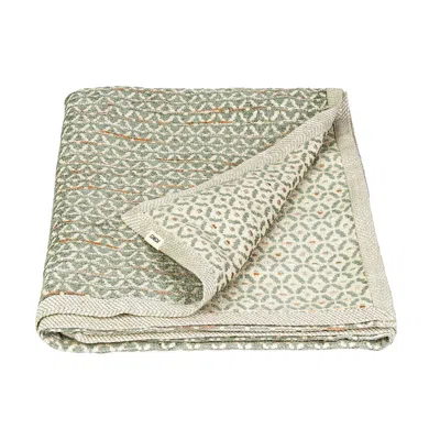 Joro Jacquard Throw - Leaf Green