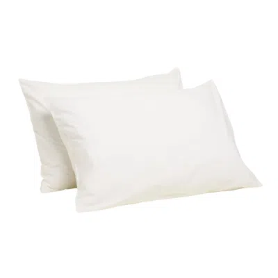 Joro Neutrals Percale Organic Cotton Pillowcases - Iridescent Ivory In White