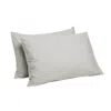 Joro Percale Organic Cotton Pillowcases - Equinox Silver In Gray