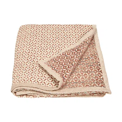 Joro Red Jacquard Throw - Terracotta
