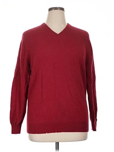 Pre-owned Jos. A. Bank Cashmere Pullover Sweater In Burgundy