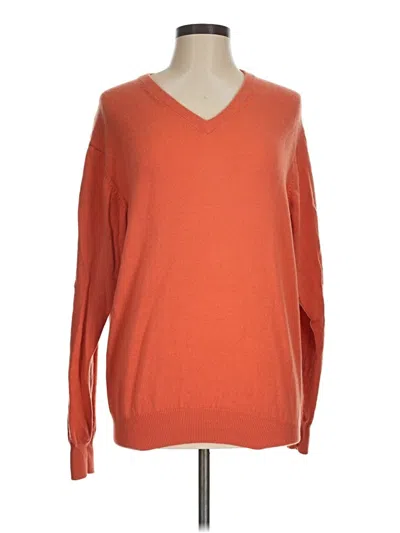 Pre-owned Jos. A. Bank Cashmere Pullover Sweater In Orange