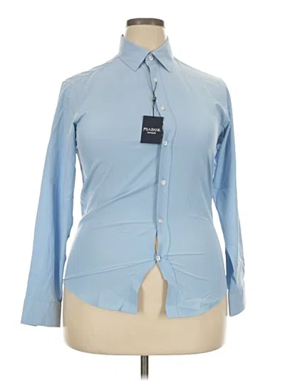 Pre-owned Jos. A. Bank Long Sleeve Blouse In Blue