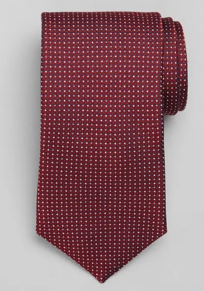 Jos. A. Bank Men's Big & Tall Traveler Collection Double Dot Micro Neat Silk Tie At  In Burgundy