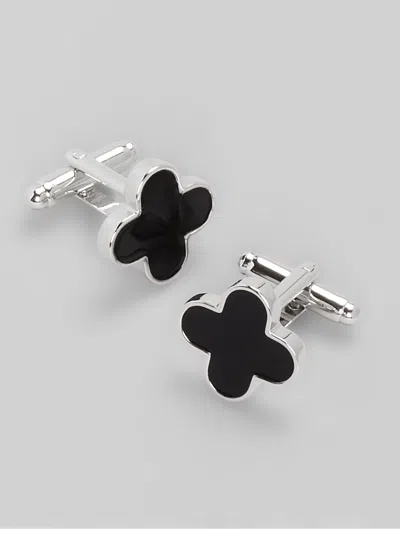 Jos. A. Bank Men's  Clover Enamel Cufflinks At  In Black