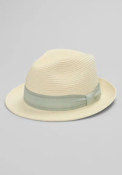 Jos. A. Bank Men's  Herringbone Band Fedora At  In Ivory/aqua