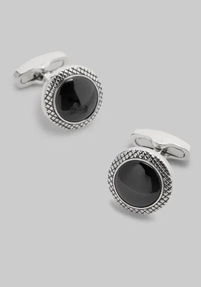 Jos. A. Bank Men's  Round Black Onyx Cufflinks At  In Black/silver