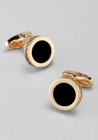 Jos. A. Bank Men's  Round Onyx Ornate Border Cufflinks At  In Gold/black