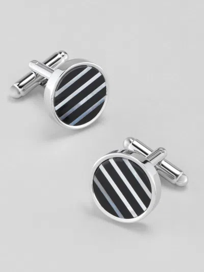 Jos. A. Bank Men's Joseph A. Bank Onyx And Mother Of Pearl Stripe Cufflinks At  In Black/white