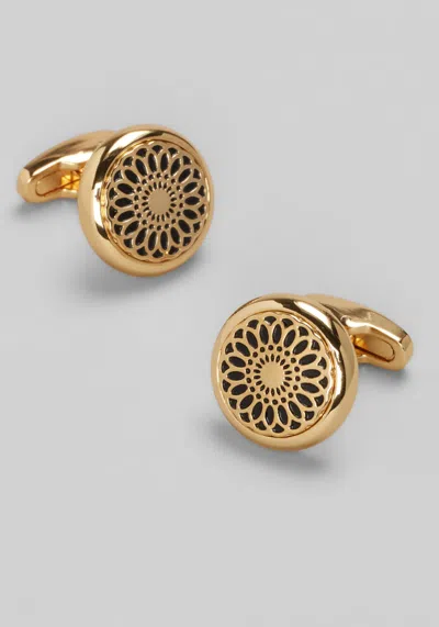 Jos. A. Bank Men's Joseph A. Bank Round Flower Medallion Cufflinks At  In Gold/black