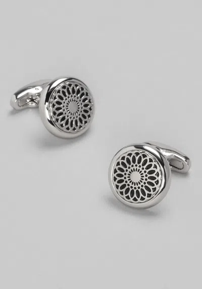Jos. A. Bank Men's Joseph A. Bank Round Flower Medallion Cufflinks At  In Silver/black