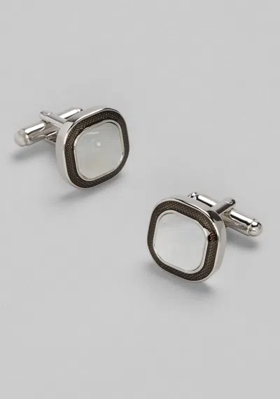 Jos. A. Bank Men's Joseph A. Bank Square Mother Of Pearl Enamel Border Cufflinks At  In Black/white