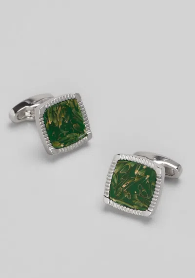 Jos. A. Bank Men's Joseph A. Bank Square Multicolor Stone Cufflinks At  In Silver/green