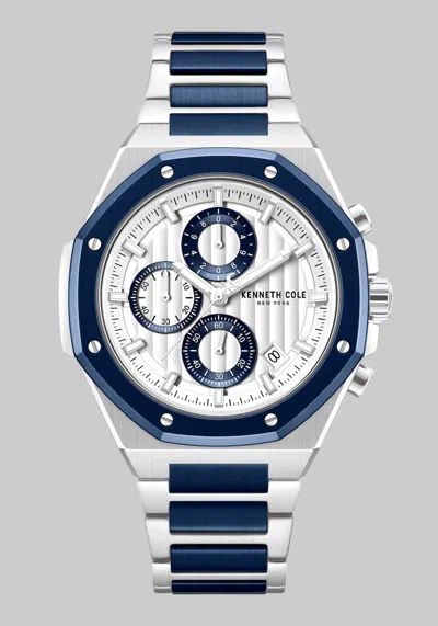Jos. A. Bank Men's Kenneth Cole New York Chronograph Bracelet Watch At  In Metal Silver