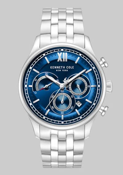 Jos. A. Bank Men's Kenneth Cole New York Varick Chronograph Bracelet Watch At  In Metal Silver