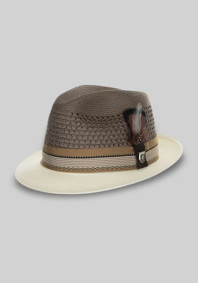 Jos. A. Bank Men's Stacy Adams Jalen Vented Poly Braid Fedora At  In Brown