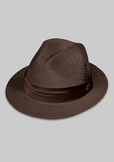 Jos. A. Bank Men's Stacy Adams Vented Braided Fedora At  In Brown