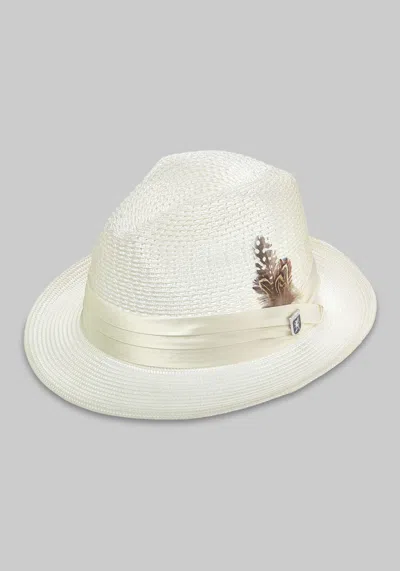 Jos. A. Bank Men's Stacy Adams Vented Braided Fedora At  In Ivory